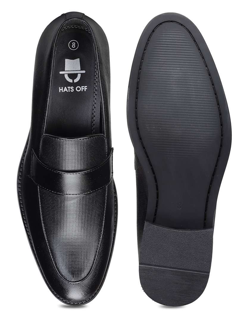 black leather slip on loafers - 18280610 -  Standard Image - 7