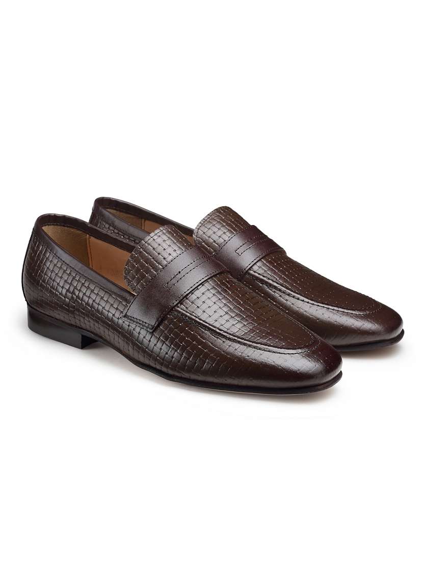 brown leather slip on loafers - 18280612 -  Standard Image - 2