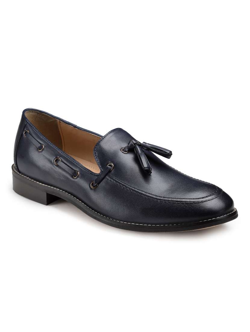 men slip on tassle detailing loafers