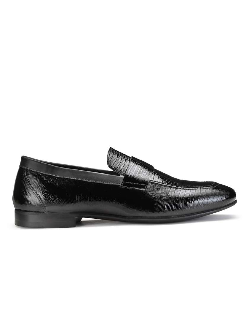 black leather slip on loafers - 18280617 -  Standard Image - 2