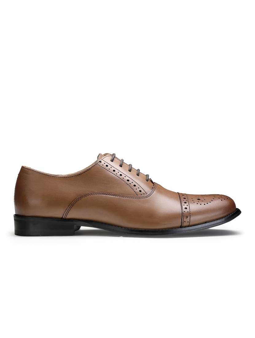 men tan lace-up brouges - 18280623 -  Standard Image - 2