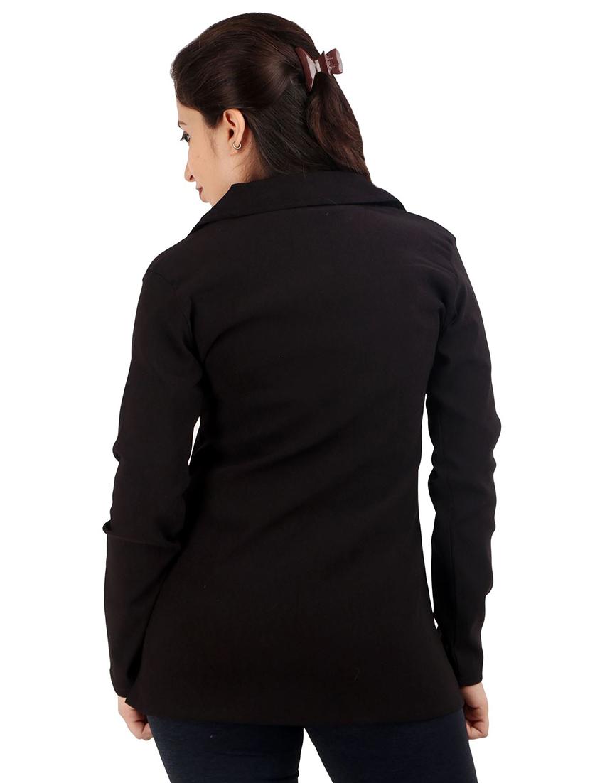 lapel neck solid formal blazer - 18281306 - Standard Image - 2