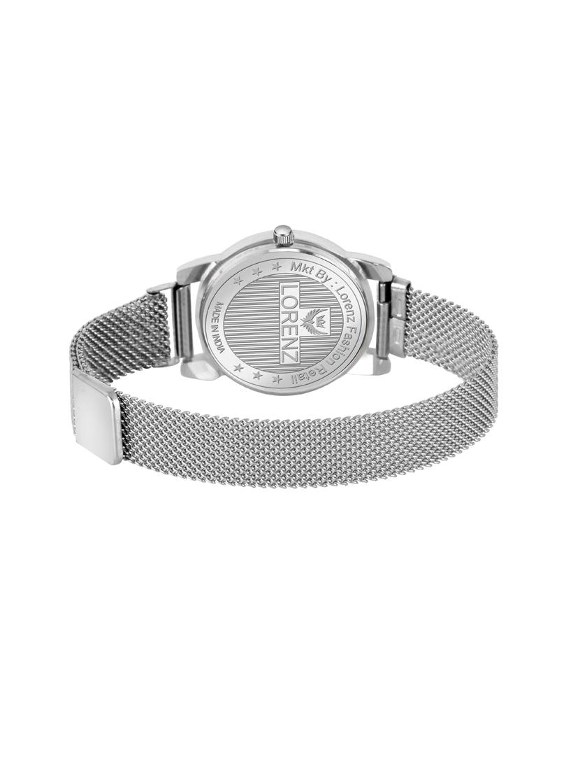 lorenz silver dial & silver magnetic mesh strap watch for women & girls - 18281324 - Standard Image - 2