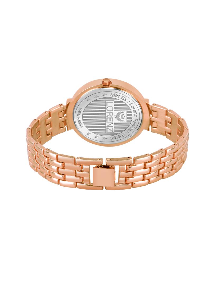 lorenz luxury stylish rose gold watch for women & girls - 18281327 - Standard Image - 2