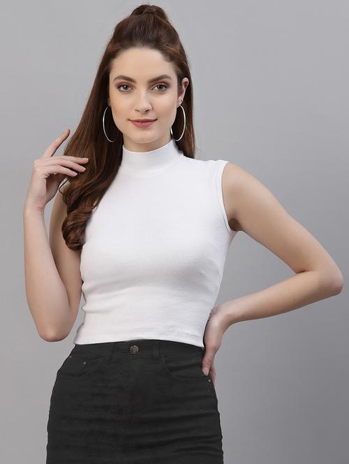 women's crop mock neck top - 18281361 -  Standard Image - 0