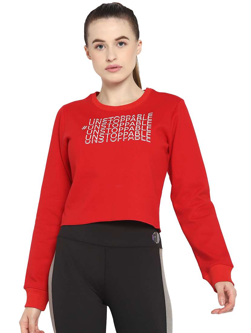 women's chest print sweatshirt