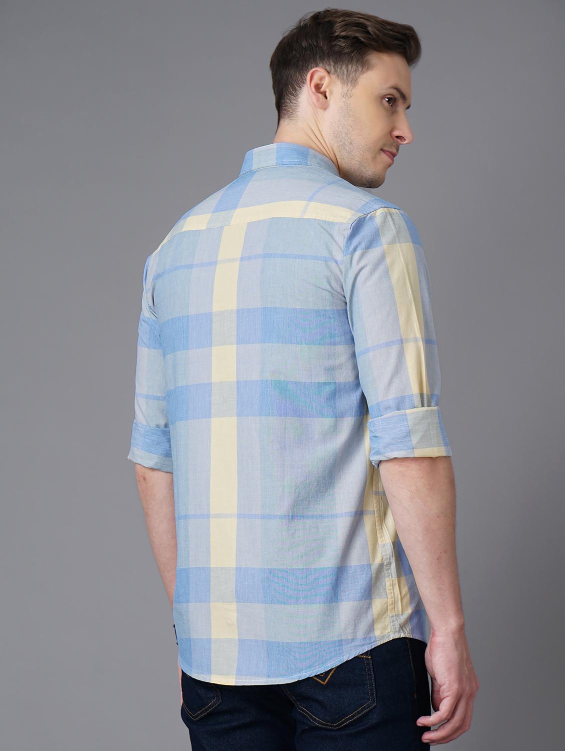 light-blue checkered casual shirt - 18283668 - Standard Image - 2