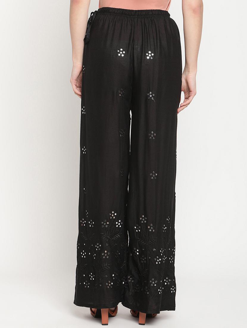mid rise embroidered detail palazzo - 18283960 - Standard Image - 2