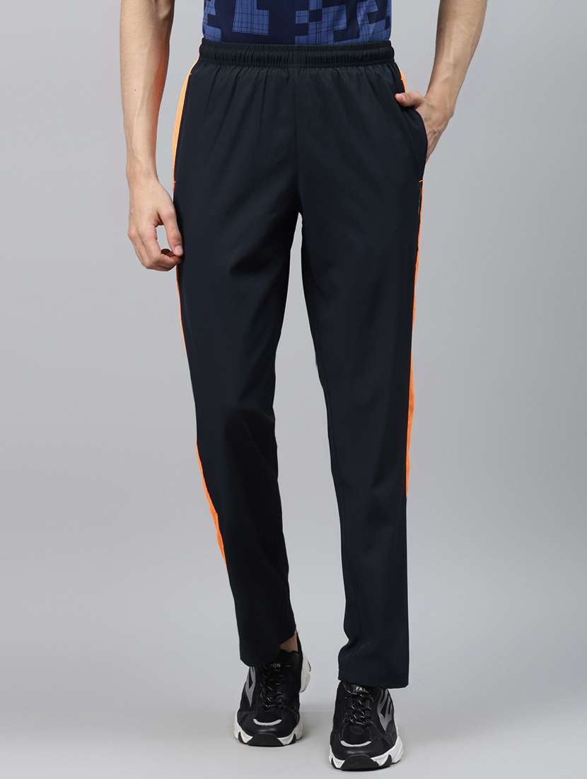 navy blue side striped track pant