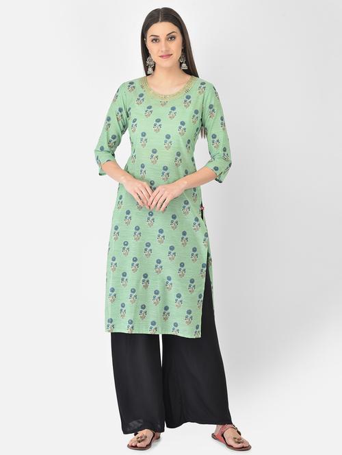 women's straight kurta - 18284552 - Standard Image - 0