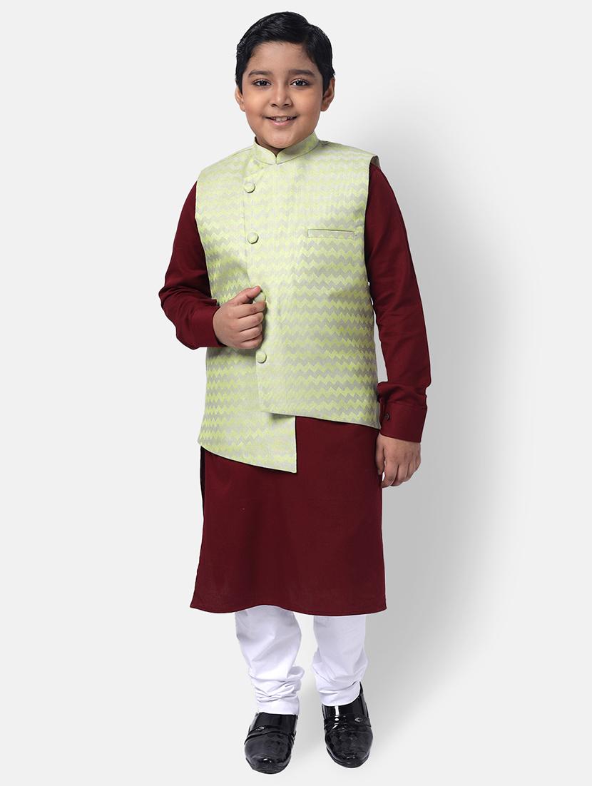 green striped nehru jacket - 18284793 - Standard Image - 2