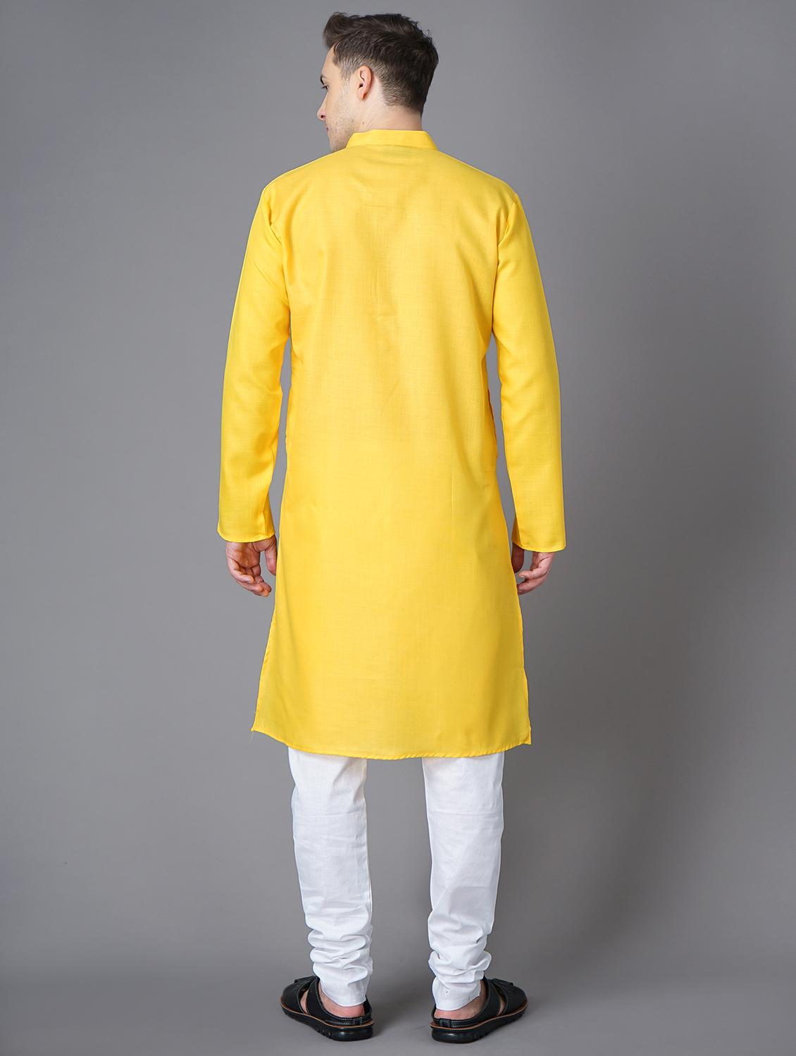 yellow solid long kurta - 18284855 - Standard Image - 2
