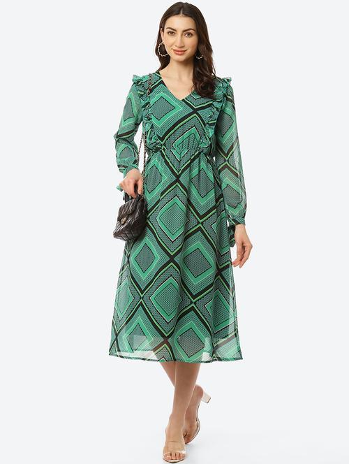 women's geometric dress - 18284895 - Standard Image - 0