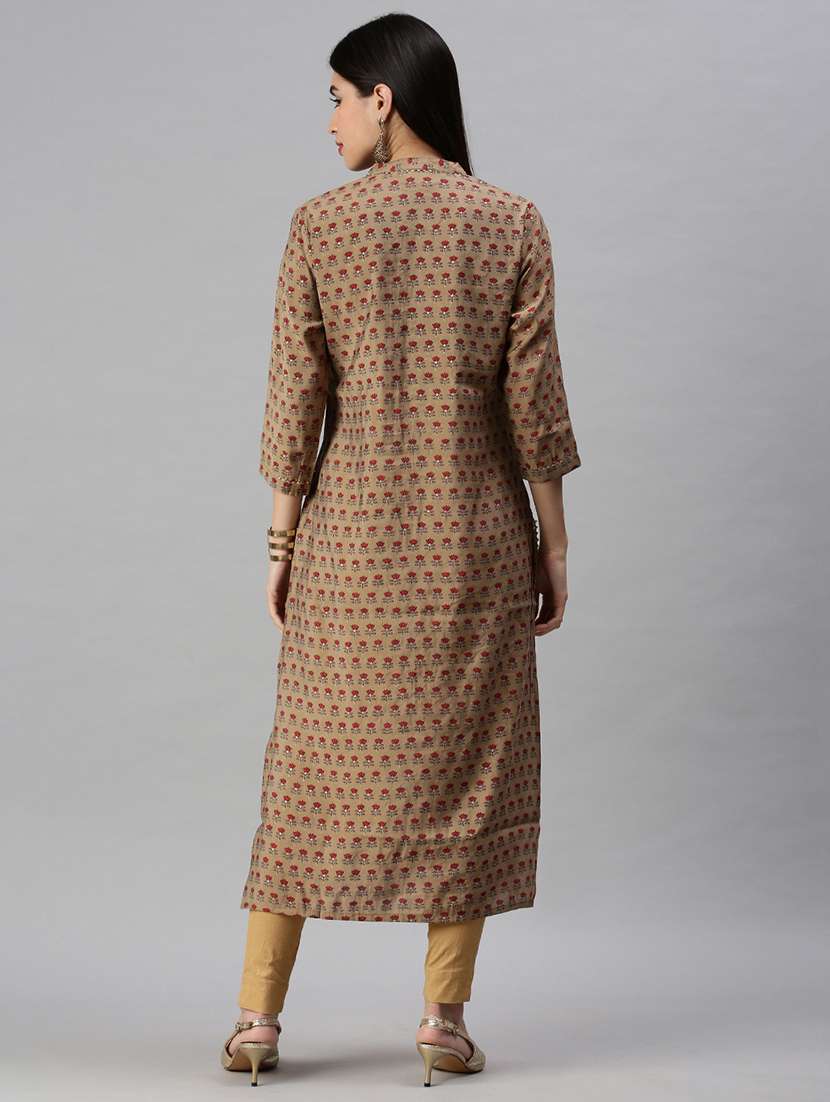 women's straight kurta - 18284965 - Standard Image - 2