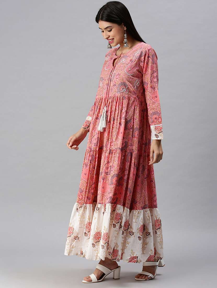 pink printed anarkali kurta - 18284995 -  Standard Image - 2
