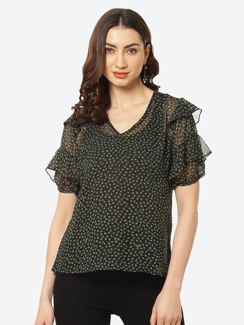 women's straight v neck top - 18285132 - Standard Image - 0
