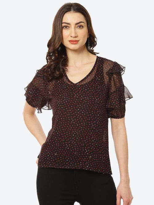 women's straight v neck top - 18285133 - Standard Image - 0