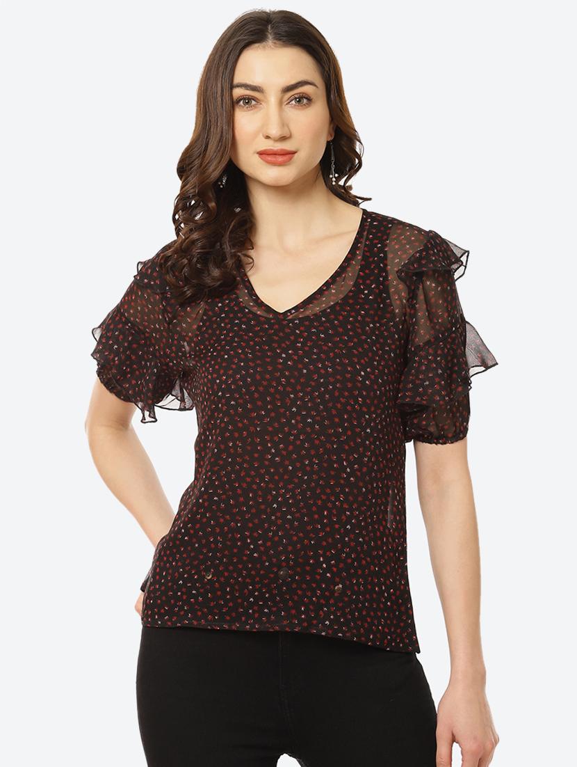 women's straight v neck top - 18285133 - Zoom Image - 0