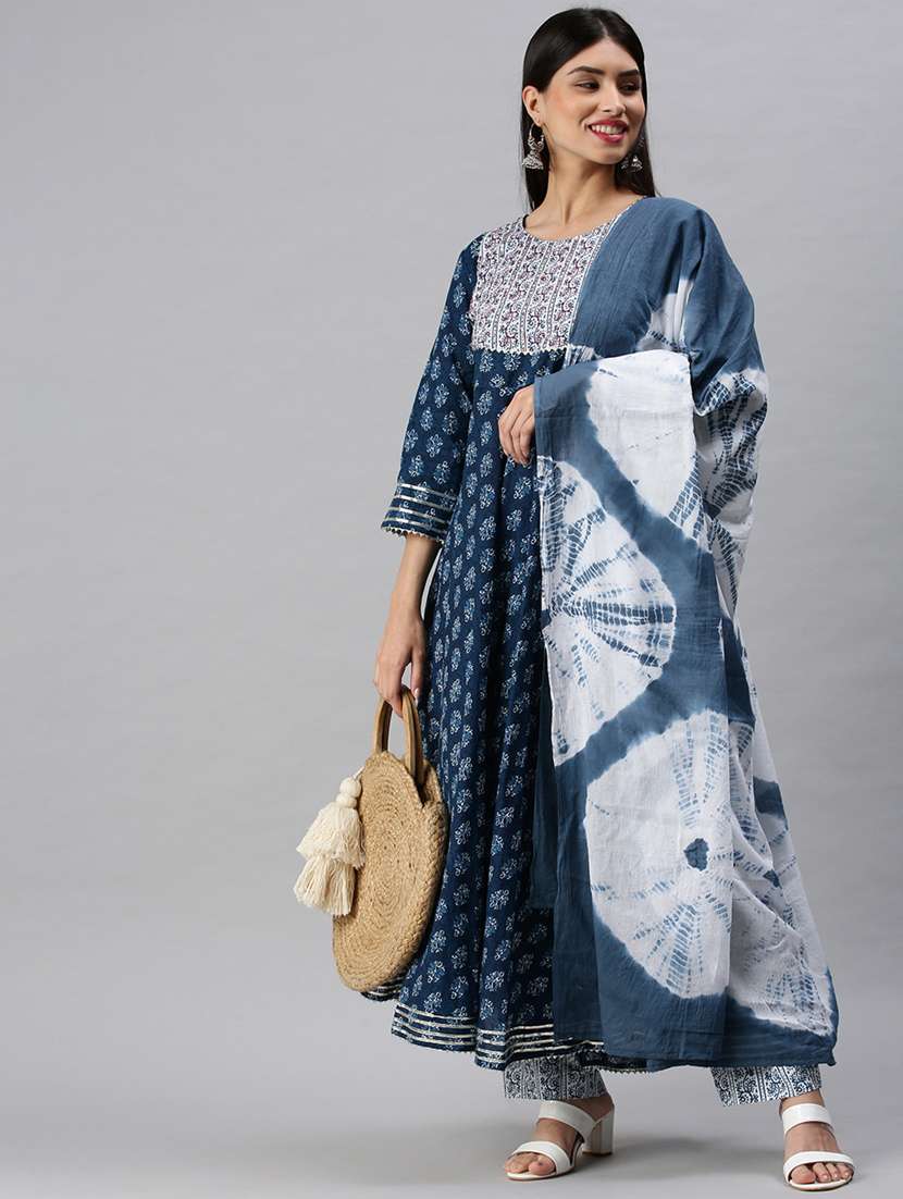 women printed kurta pant set with dupatta - 18285560 -  Standard Image - 2