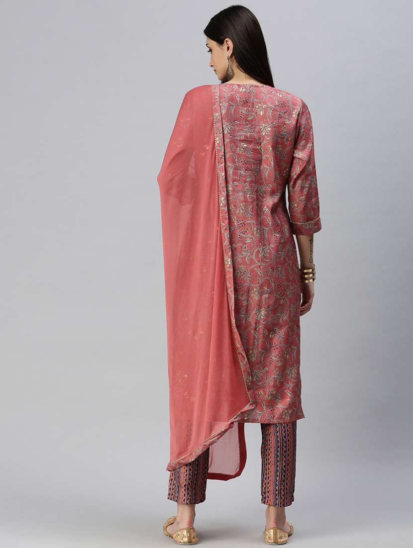 women floral kurta pant set with dupatta - 18285616 -  Standard Image - 2