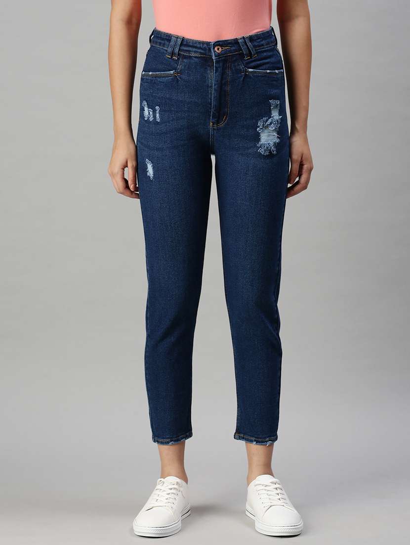 women's distress slim fit jeans - 18285656 - Zoom Image - 0