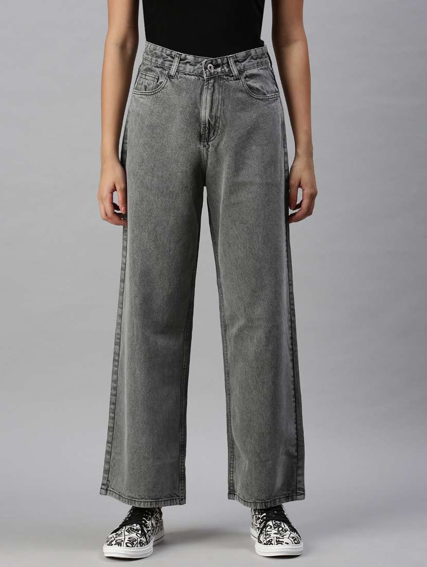 high rise stone washed jean