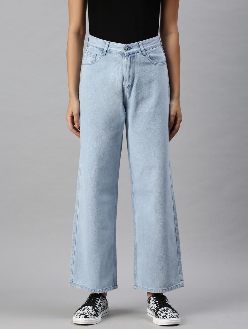 women's plain wide leg jeans - 18285681 - Zoom Image - 0