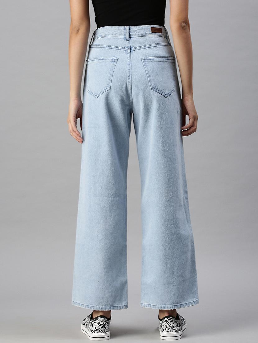 women's plain wide leg jeans - 18285681 - Standard Image - 2