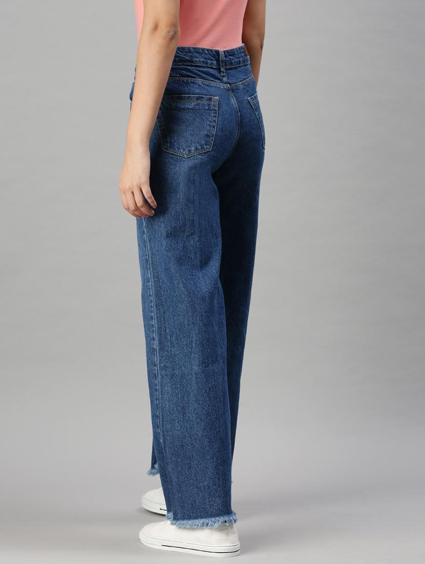 high rise stone washed denim jean - 18285706 - Standard Image - 2