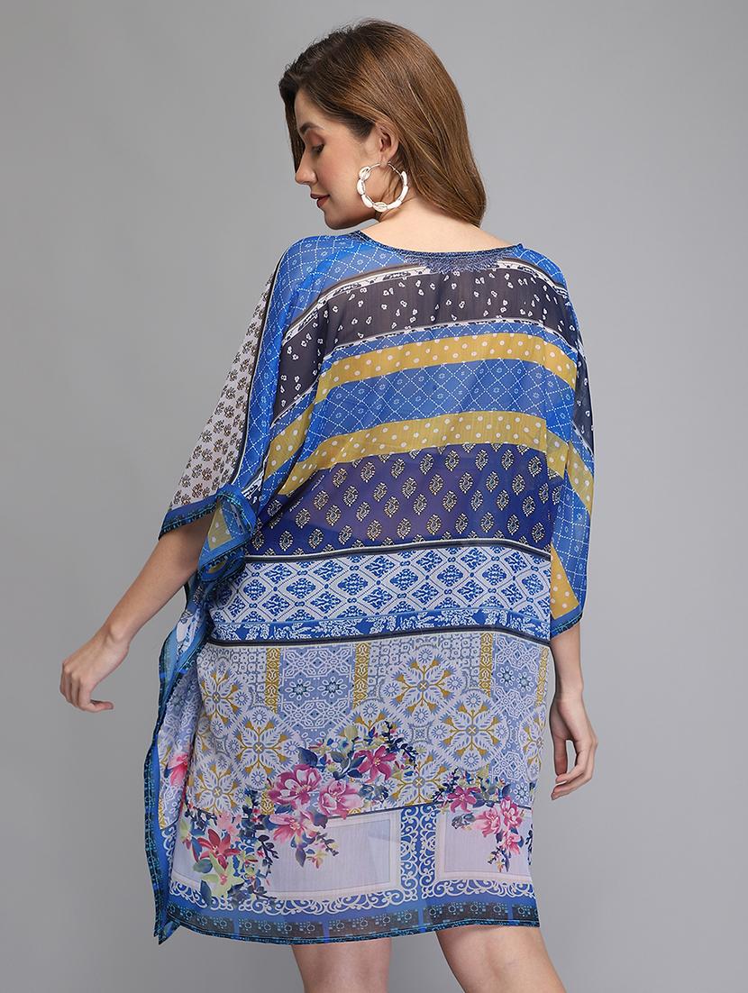 v-neck printed kaftan tunic - 18286363 - Standard Image - 2