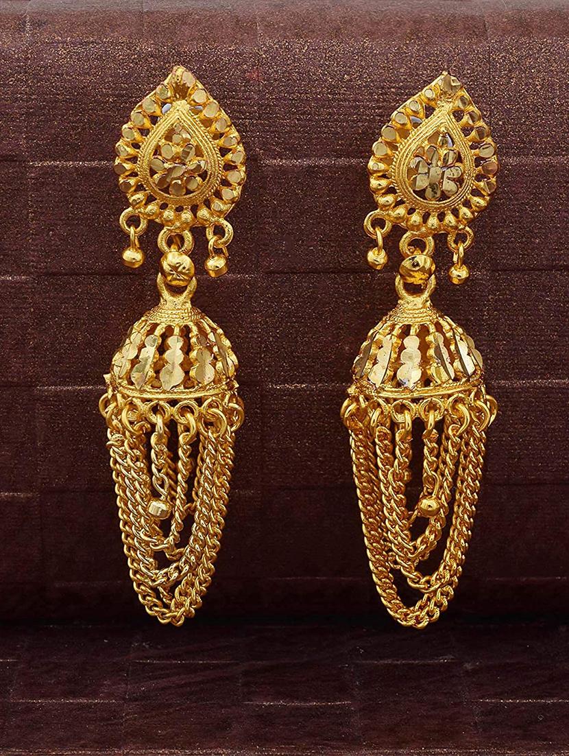 gold  graceful delightful jhumka earrings