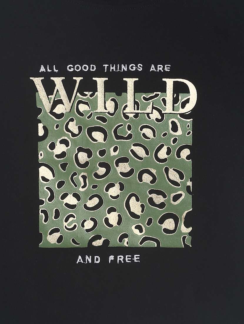 black printed regular tee - 18286743 -  Standard Image - 2