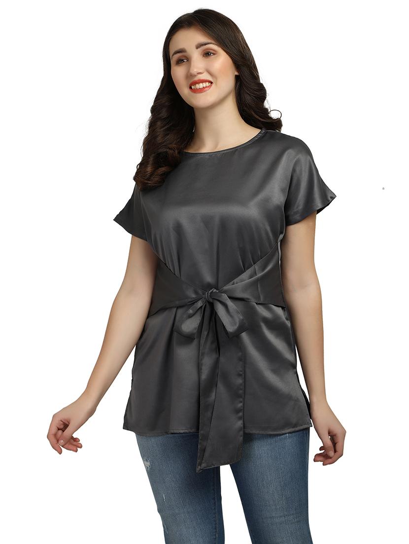 women's wrap boat neck top - 18286981 -  Zoom Image - 0