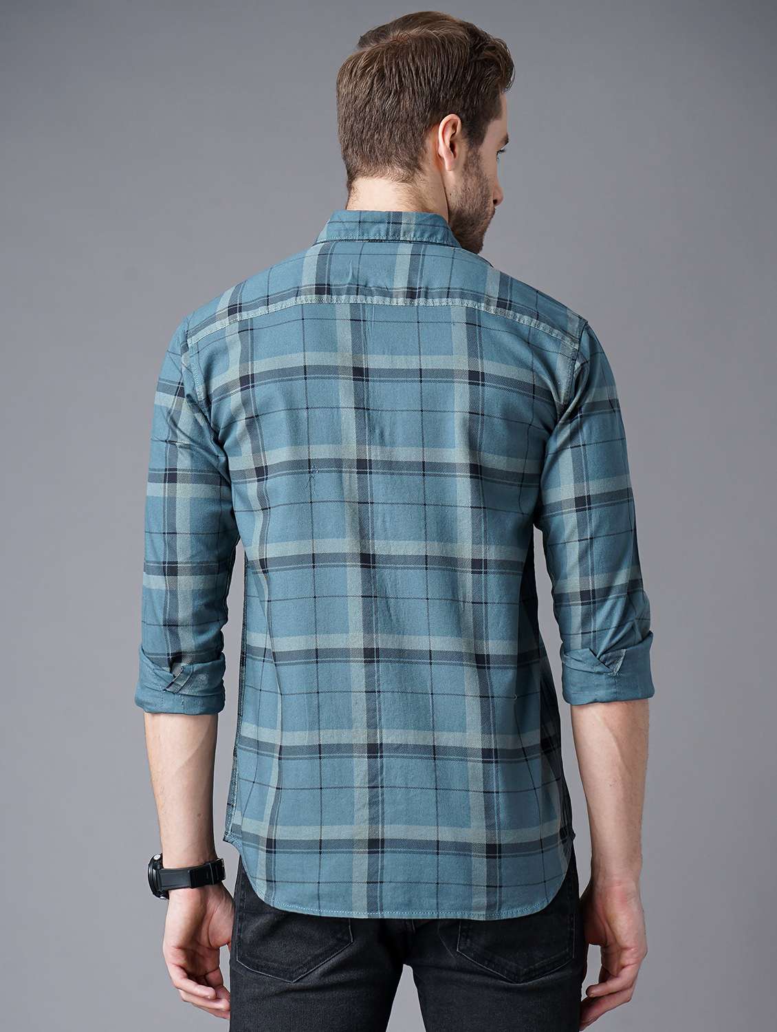 blue checked casual shirt - 18287035 -  Standard Image - 2