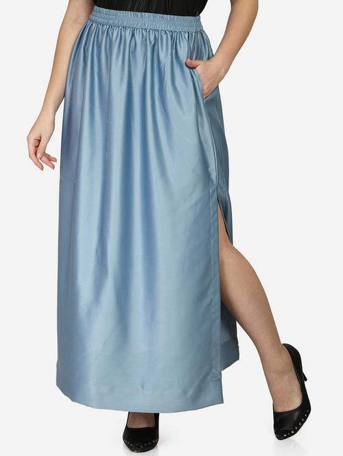 mid rise solid side slit skirt - 18287084 -  Standard Image - 0