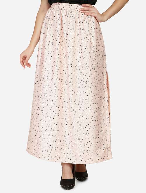 Mid Rise Solid Side Slit Skirt