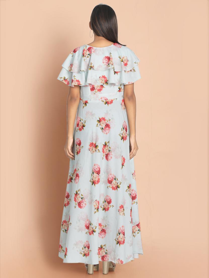 green printed a-line ethnic dress - 18287762 - Standard Image - 2