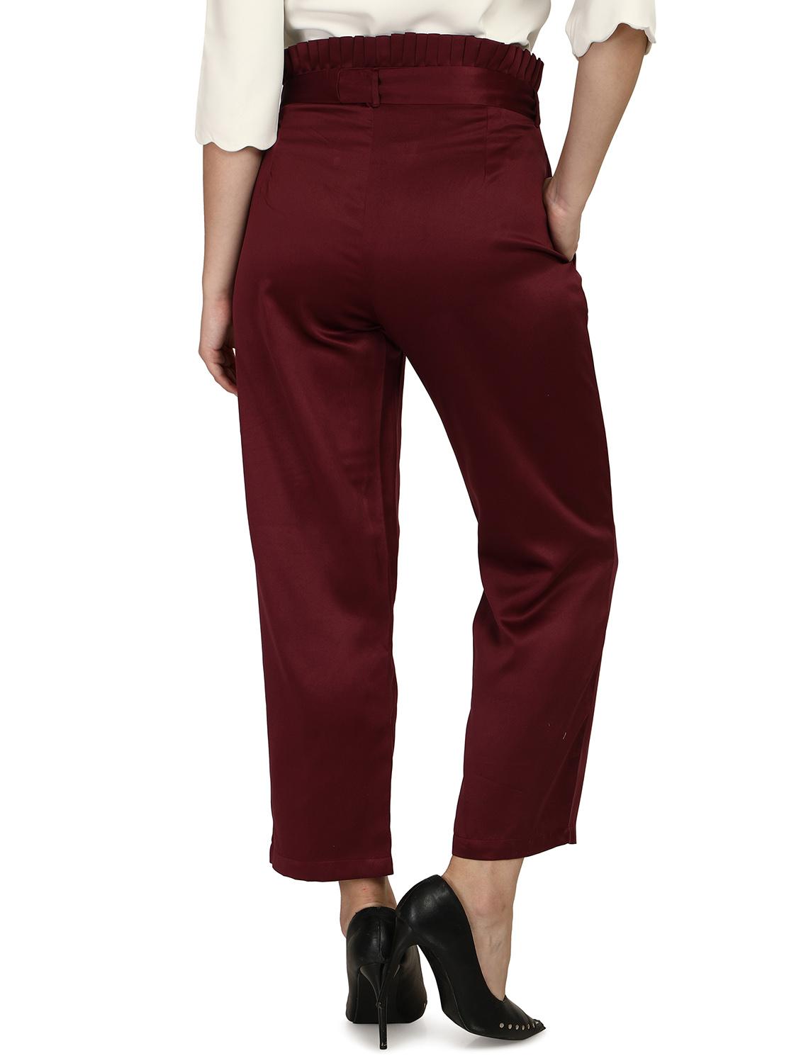 tie front solid flat front trouser - 18288277 - Standard Image - 2