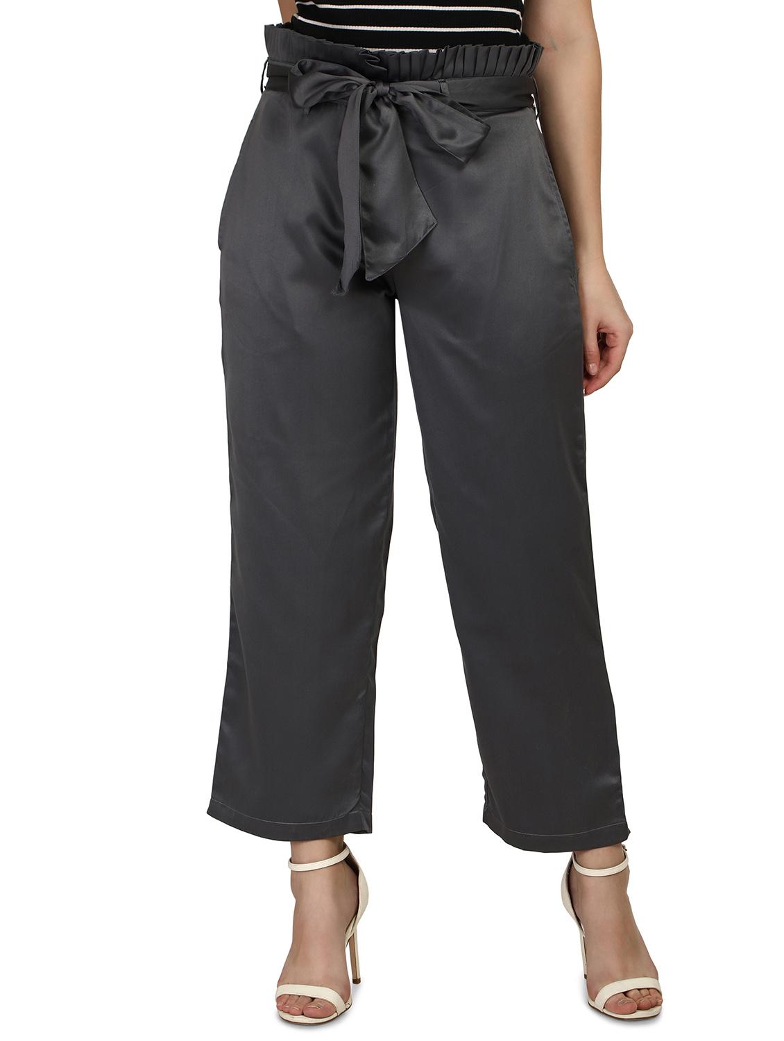 tie front solid flat front  trouser - 18288279 -  Zoom Image - 0