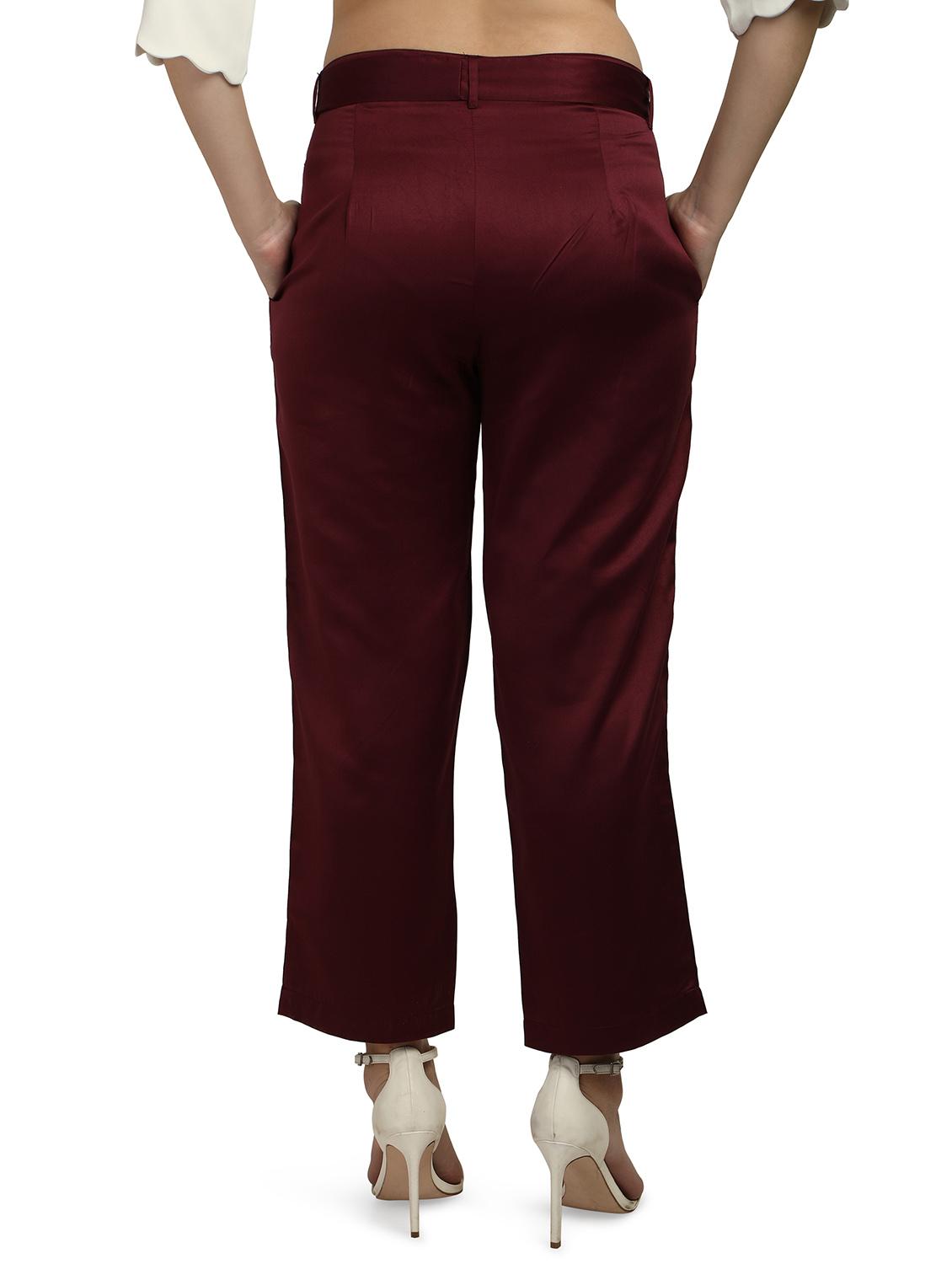 tie front solid flat front trouser - 18288280 - Standard Image - 2