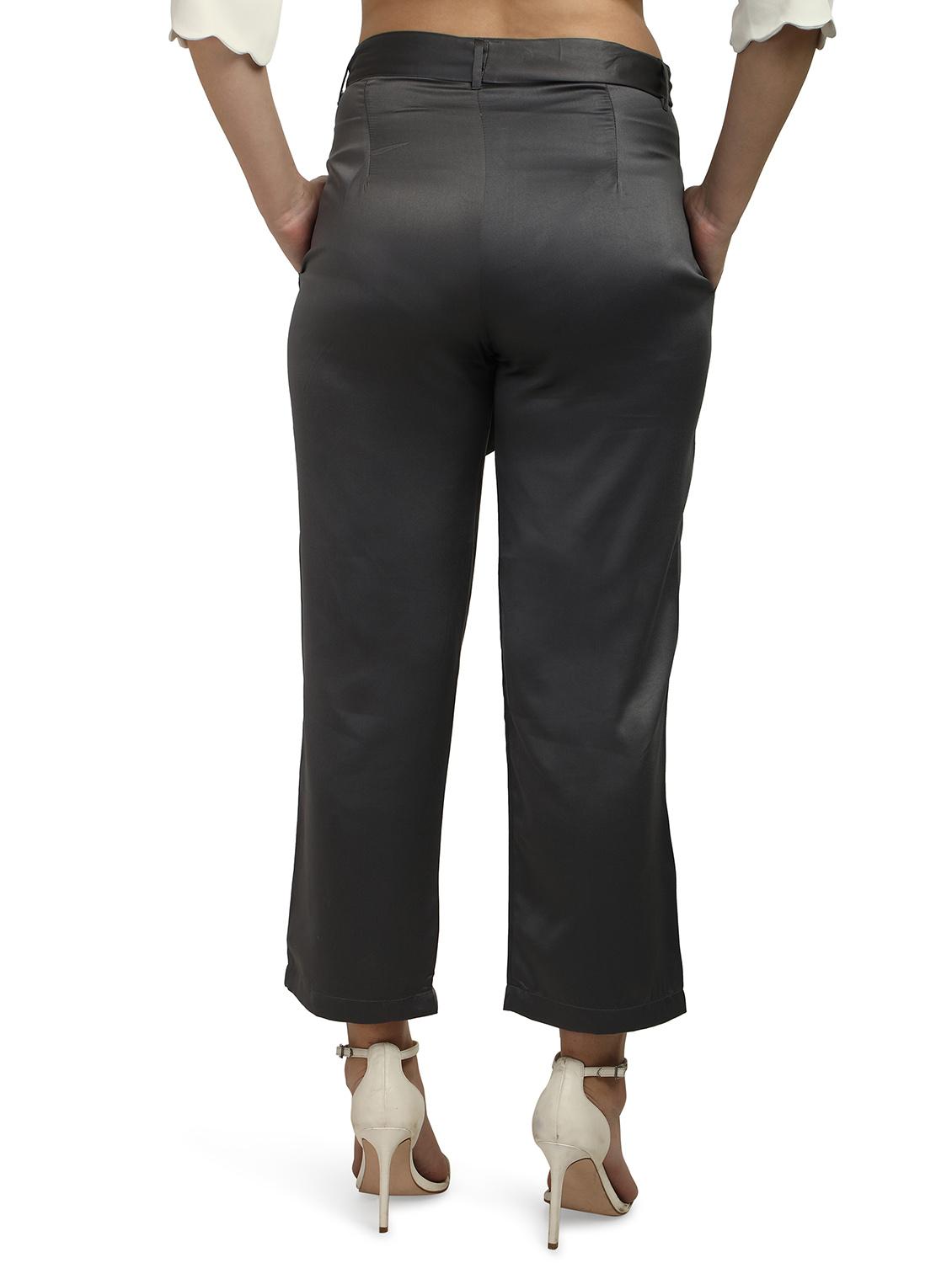 tie front solid flat front trouser - 18288281 - Standard Image - 2