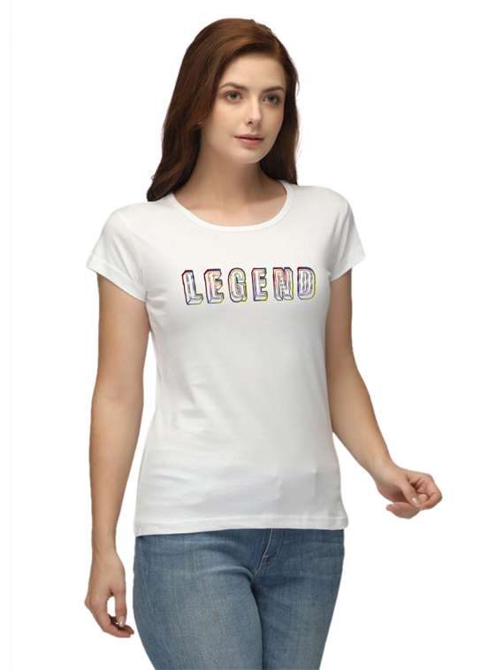 women's chest print round neck t-shirt - 18288658 -  Standard Image - 2
