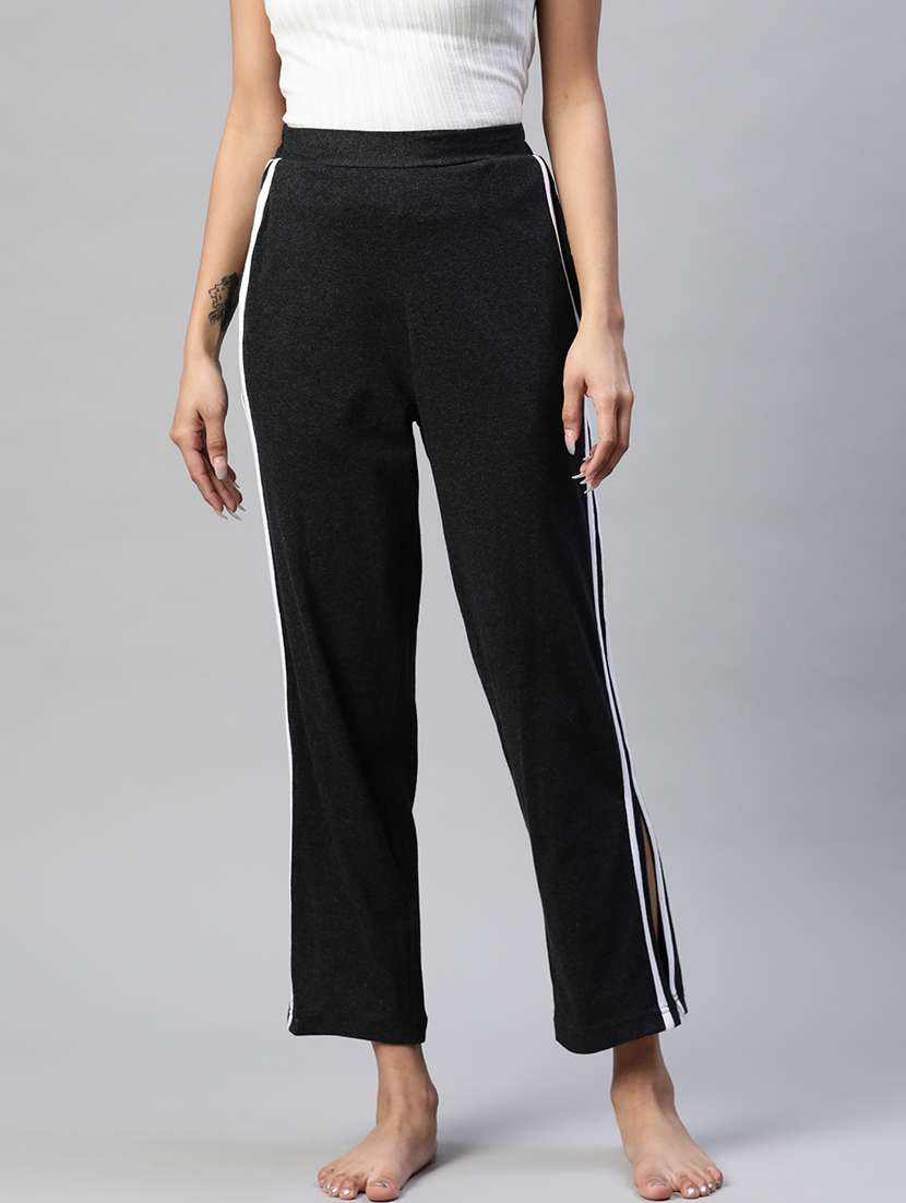 mid rise side taped track pant