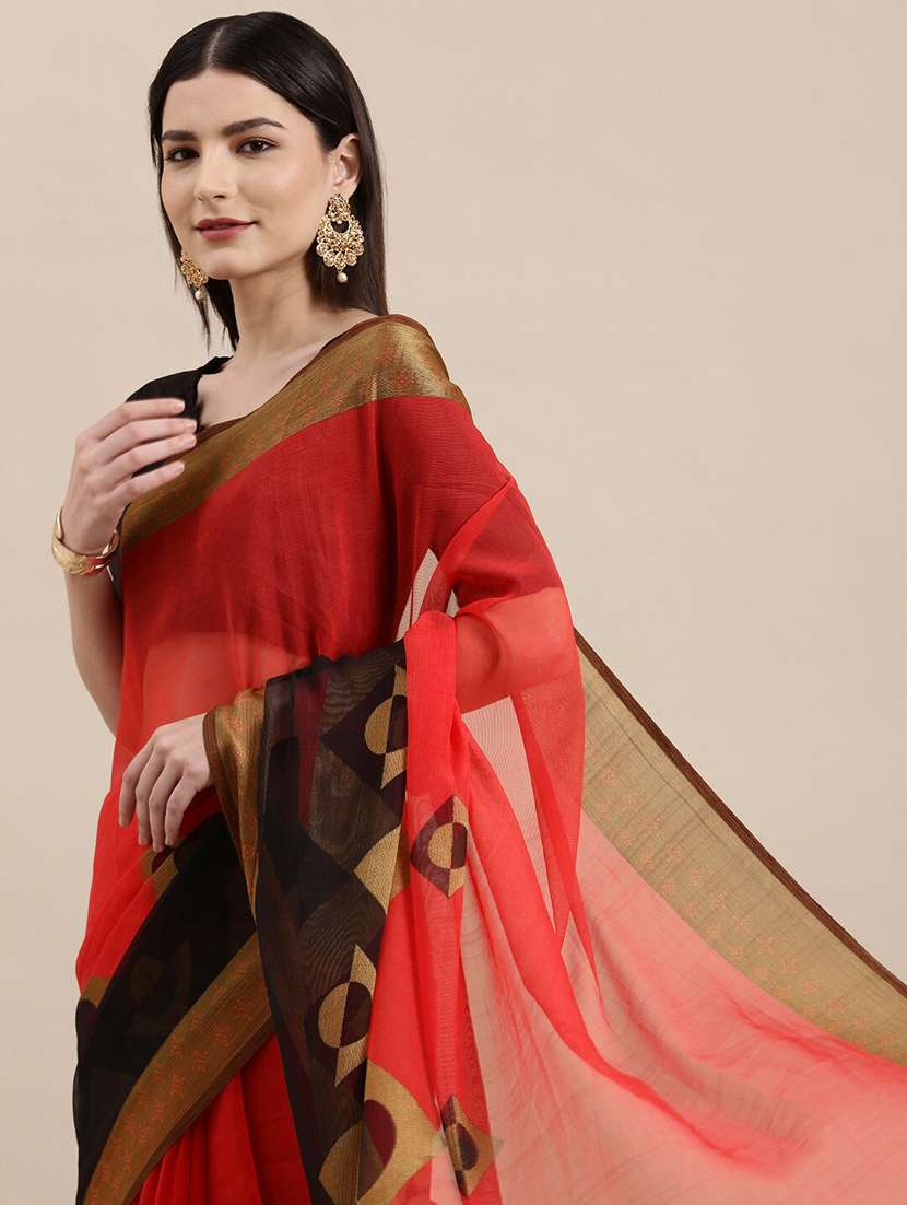 women's self design red colored saree - 18289017 -  Standard Image - 2