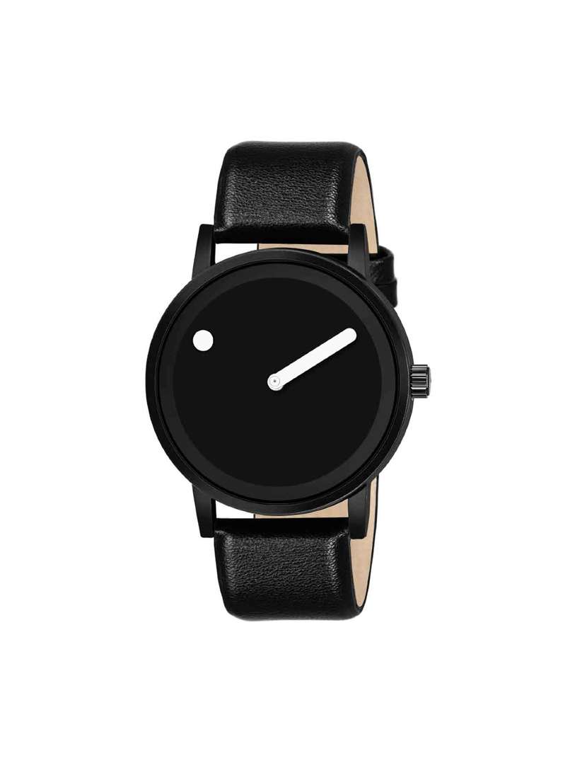 mt-04 black  watch with genuine leather strap for boys