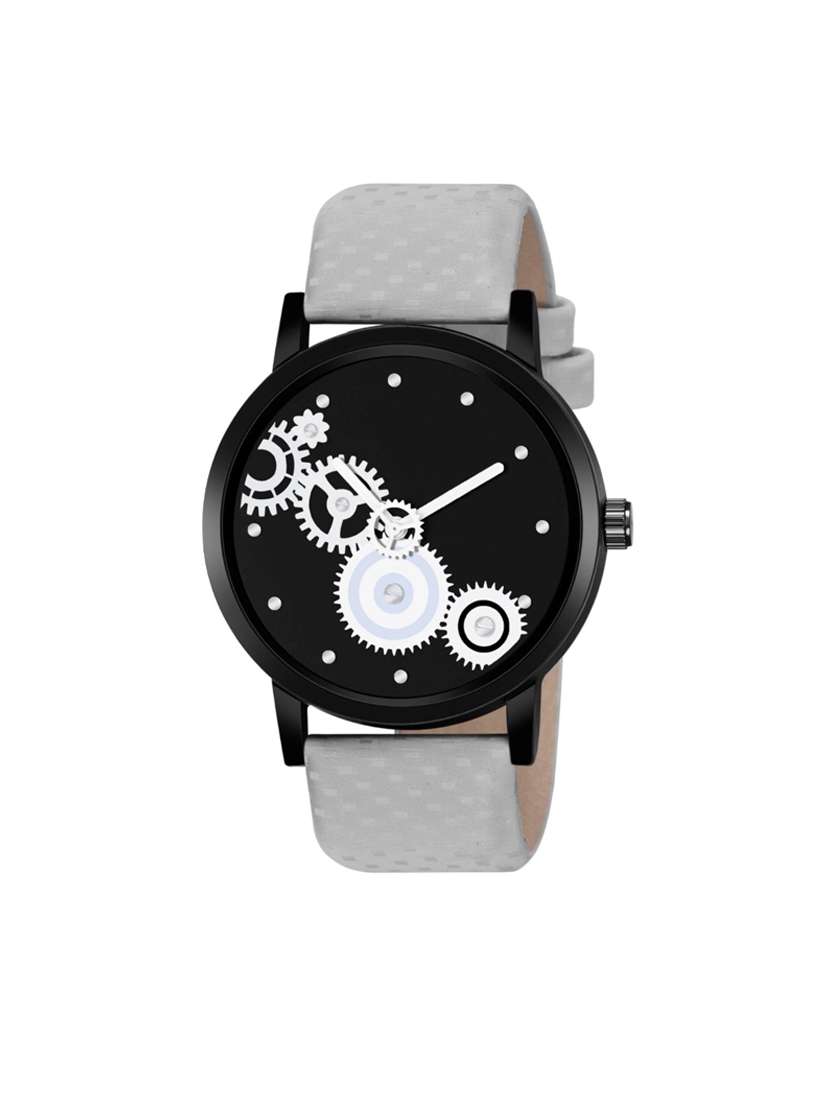 mt-07 white  watch with genuine leather strap for boys
