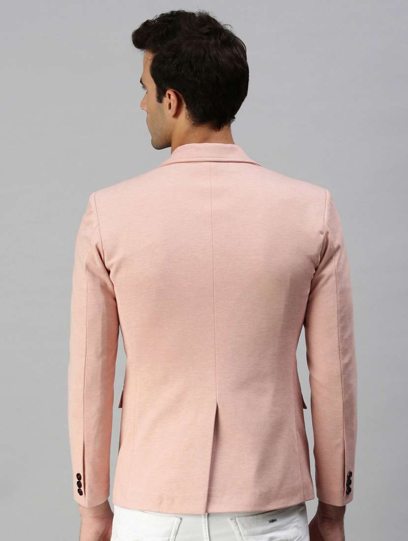 pink solid single breasted casual blazer - 18289542 -  Standard Image - 2
