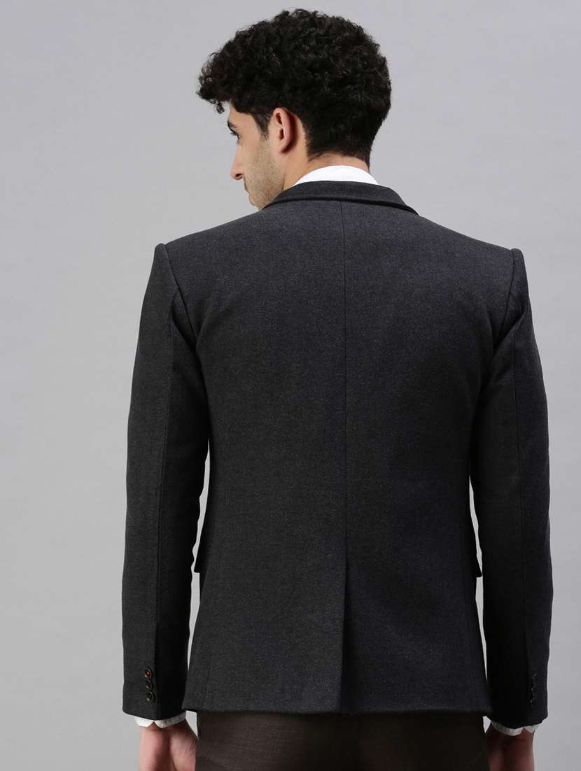 black solid single breasted casual blazer - 18289553 -  Standard Image - 2