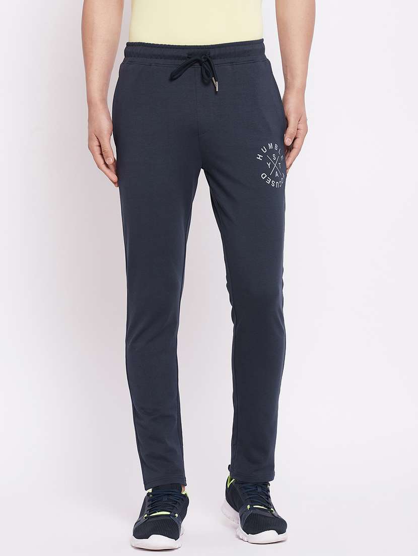 grey solid full length track pant
