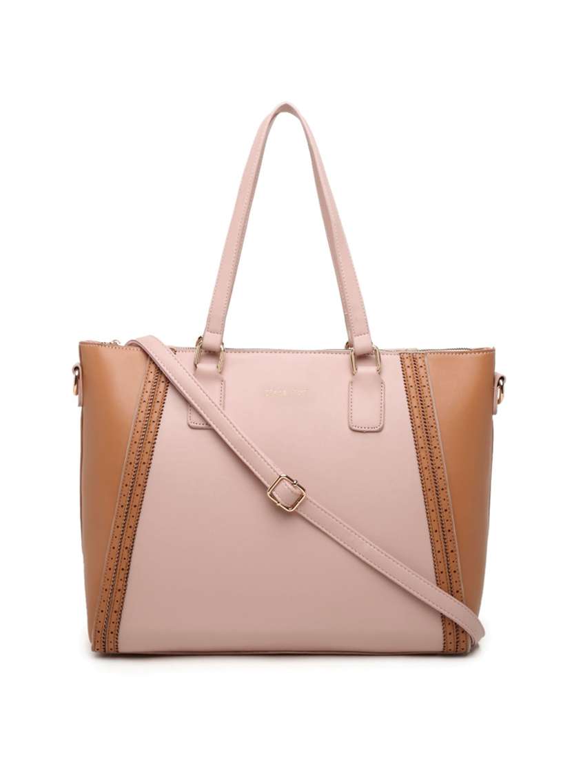 pink solid regular tote